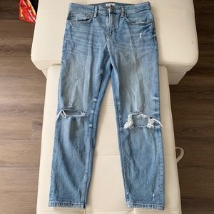 Zara straight ripped jeans